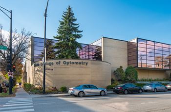 Illinois school of optometry school facade during the day